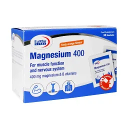 ساشه منیزیم 400 یوروویتال با طعم پرتقال 30 عدد