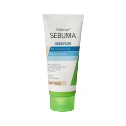 کرم یکنواخت کننده رنگی (بژ روشن) آردن سبوما مدل Sebopure مناسب پوست چرب و جوشدار 30 میلی لیتر 