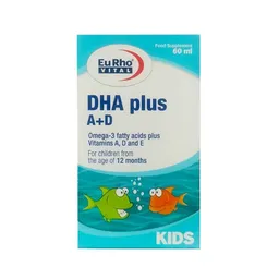 قطره دی اچ ای پلاس آ و دی یوروویتال 60 میلی لیتر