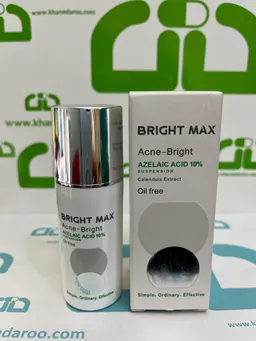 سوسپانسیون آکنه برایت آزلائیک اسید برایت مکس مناسب پوست دارای آکنه و حساس 30 میلی لیتری