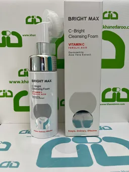 فوم پاک کننده صورت ث-برایت مناسب انواع پوست برایت مکس حاوی ویتامین سی و فرولیک اسید 150 میلی لیتری