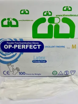 دستکش لاتکس یکبار مصرف اوپی پرفکت ایران حریر بسته 100 عددی 