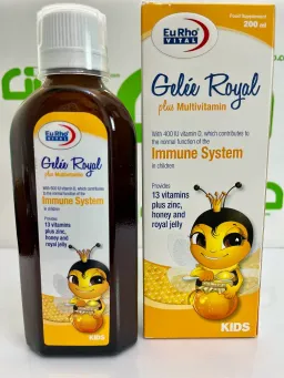 شربت ژل رویال پلاس مولتی ویتامین یوروویتال 200 میلی لیتری