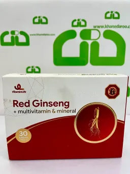 قرص رد جنسینگ پلاس مولتی ویتامین و مینرال ویتامین لایف ۳۰ عددی